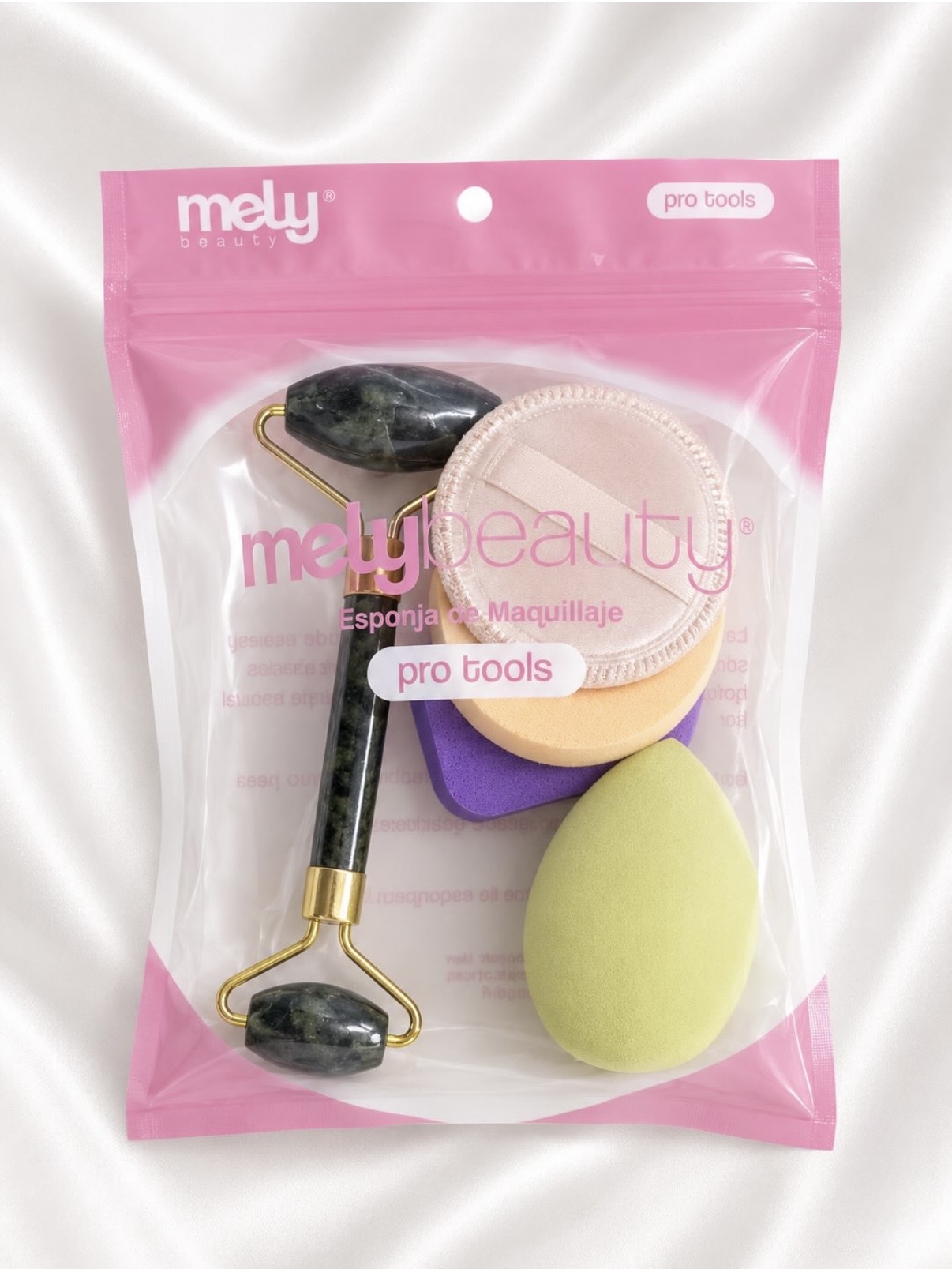 Set de belleza esponjas y piedra jade - Mely