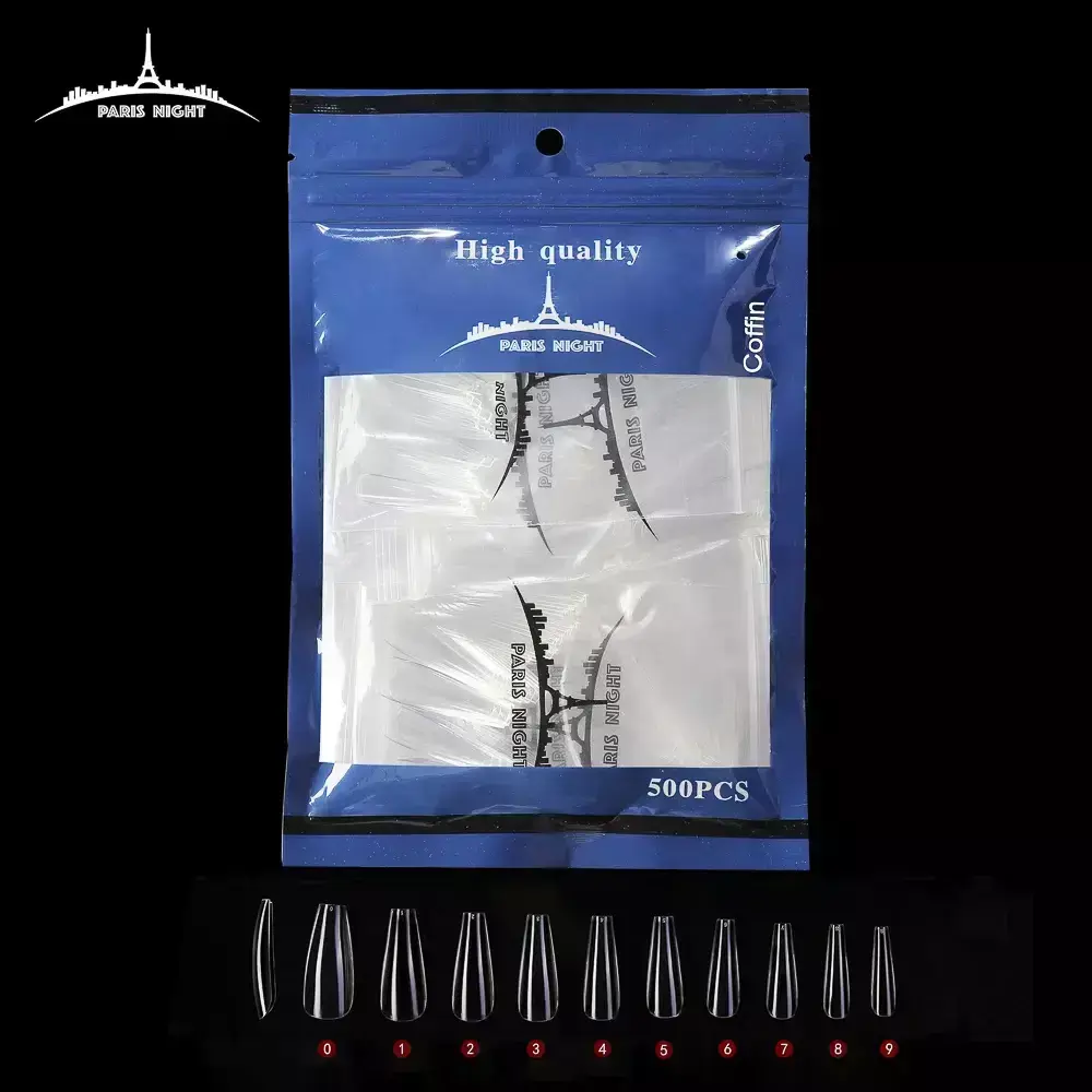 Tips Soft gel Coffin - Paris Night 500pcs